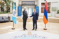 INTERPOL Secretary General Jürgen Stock welcomed Armenia’s Chief of Police Valeriy Osipyan to the General Secretariat headquarters.